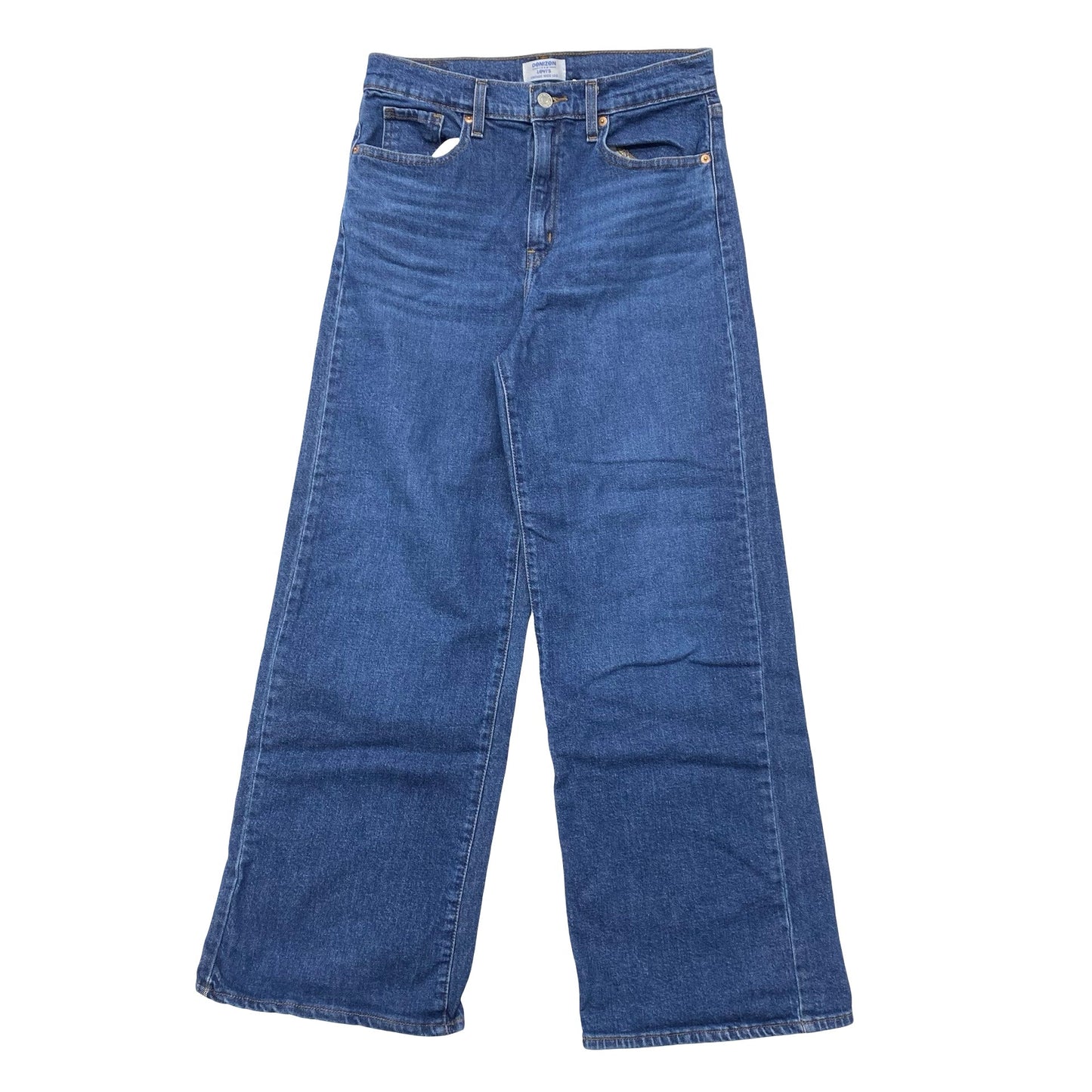 Jeans Wide Leg By Levis In Blue Denim, Size:4