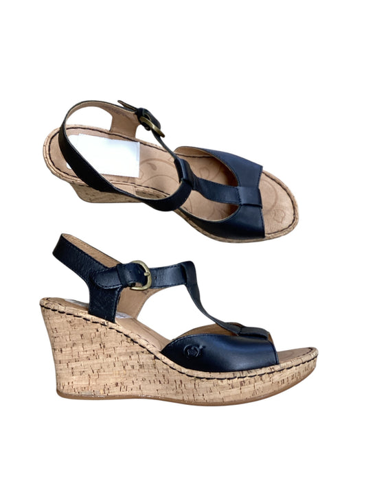 Sandals Heels Wedge By Born In Black & Brown, Size: 7