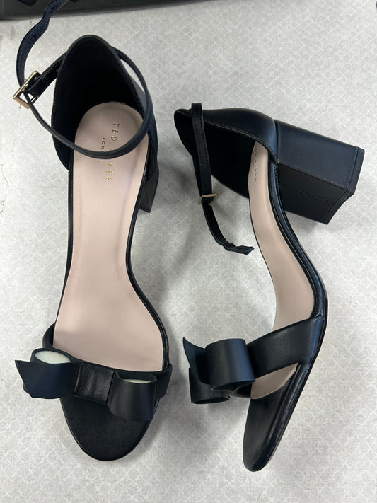 Sandals Heels Block By Ted Baker In Black, Size:9.5