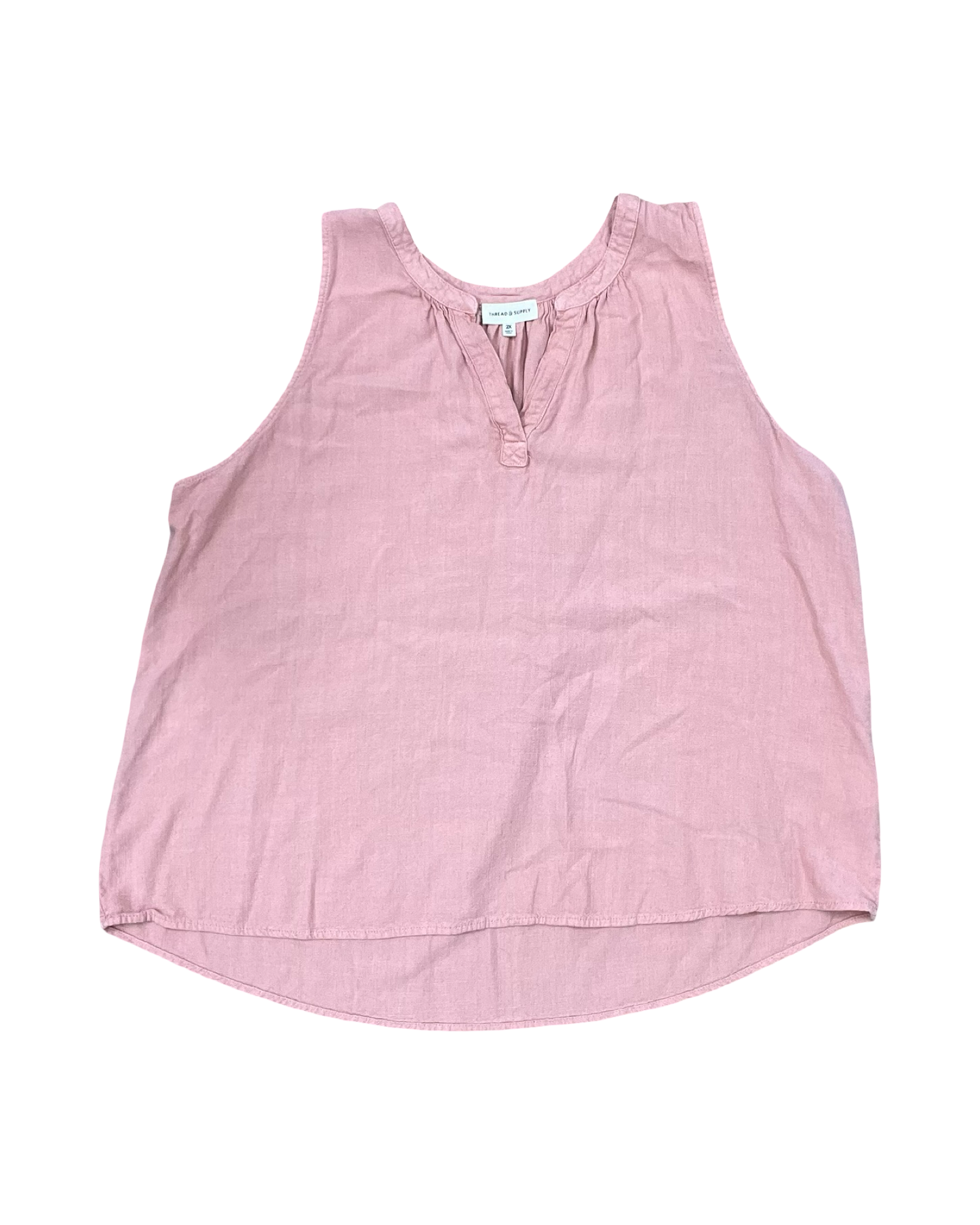 Top Sleeveless By Thread And Supply In Pink, Size:2X