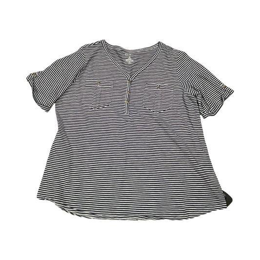 Top Ss By Croft And Barrow In Striped Pattern, Size:1X
