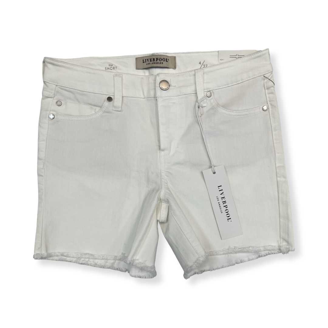 Shorts By Liverpool In White Denim, Size:4
