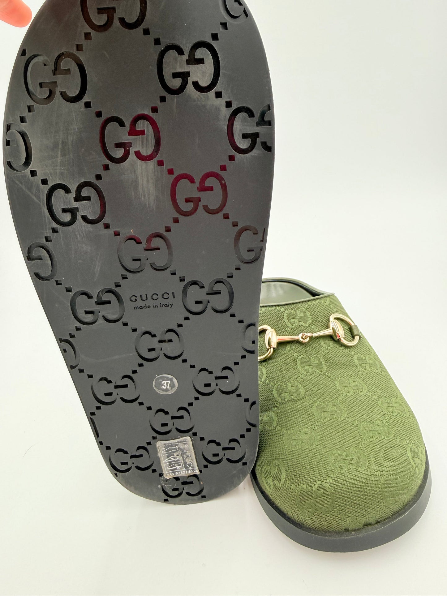 Shoes Luxury Designer By Gucci In Green, Size:6.5