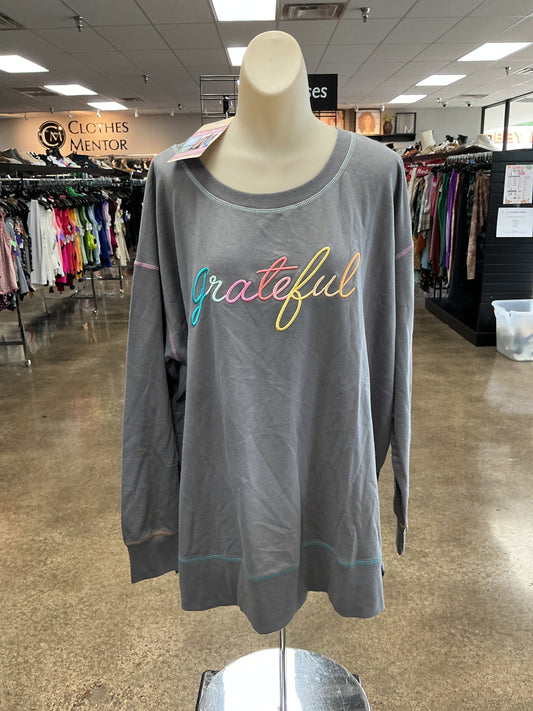 Top Ls By Clothes Mentor In Grey, Size:Xl