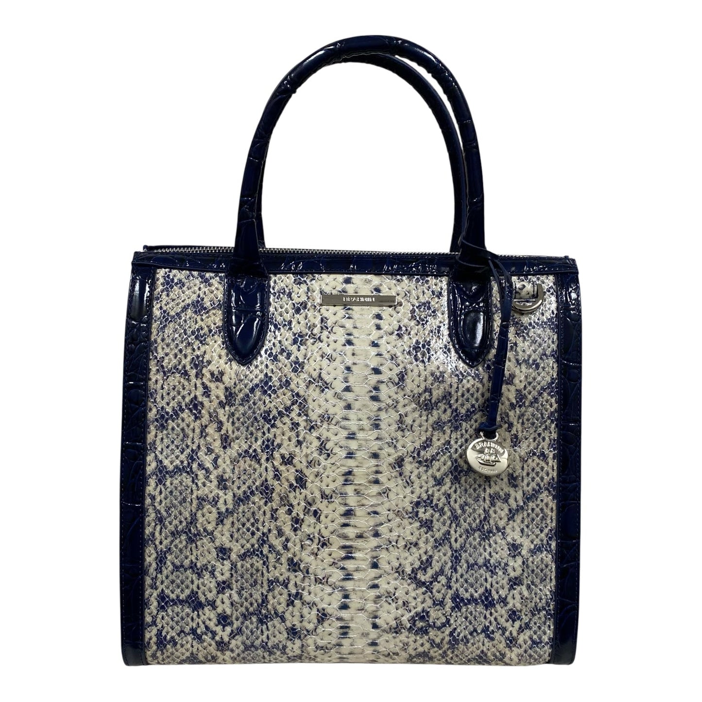 Handbag Designer By Brahmin In Snakeskin Print, Size:Medium
