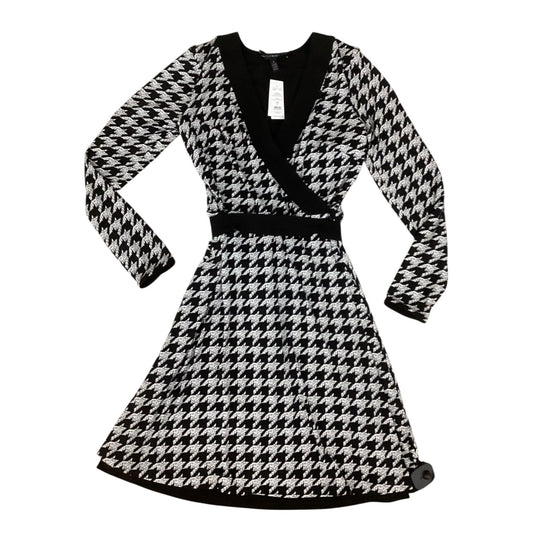 Dress Casual Midi By White House Black Market In Black & White, Size:S