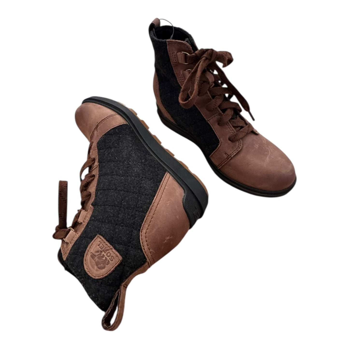 Boots Designer By Sorel In Brown & Grey, Size:7.5