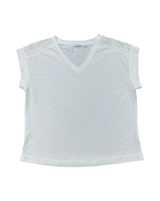 Top Ss By Notations In White, Size:1X