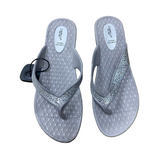 Sandals Flip Flops By Capelli In Grey, Size:9