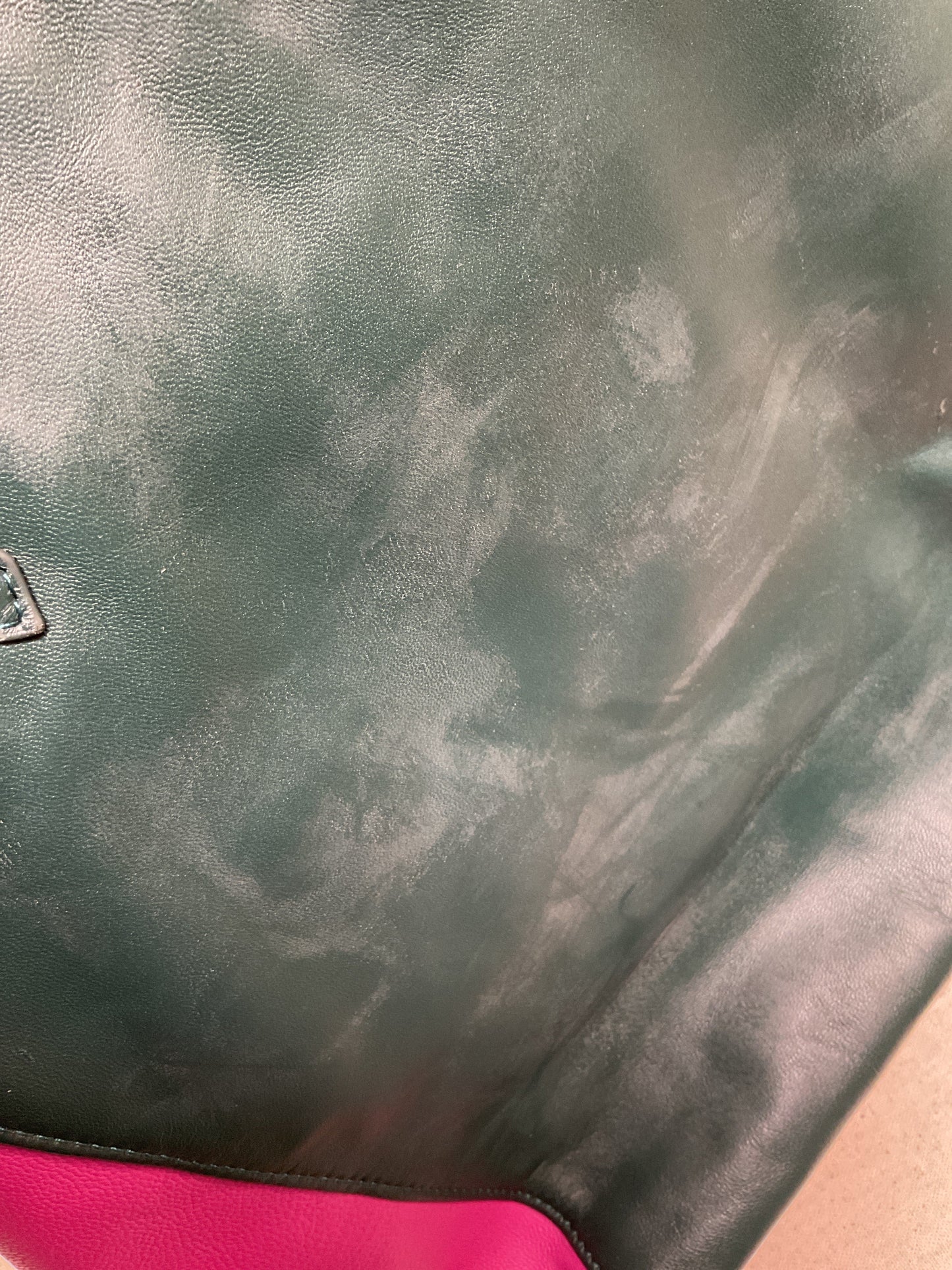 Handbag Designer By Diane Von Furstenberg In Green & Pink, Size:Large -as is