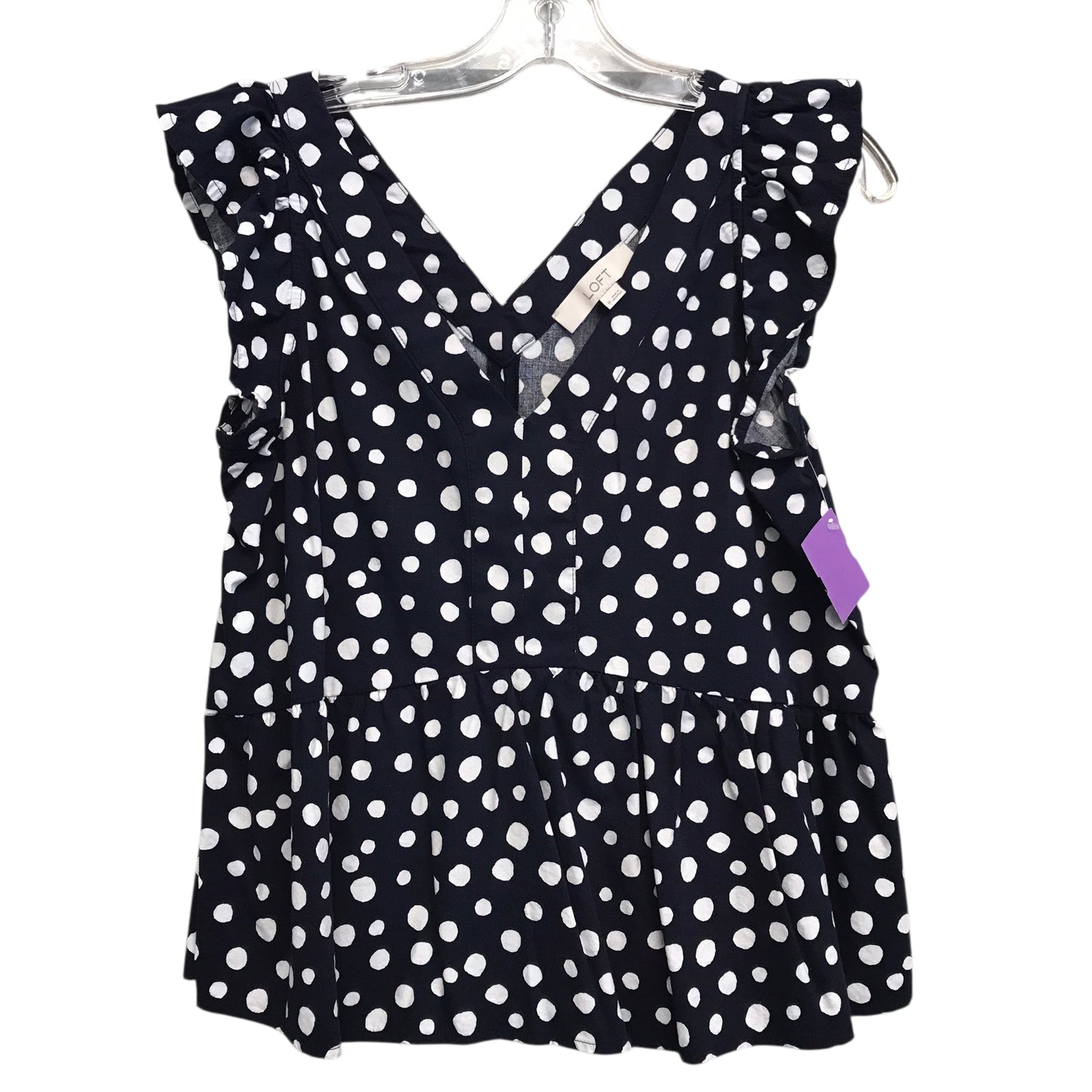 Top Sleeveless By Loft In Polkadot Pattern, Size:M