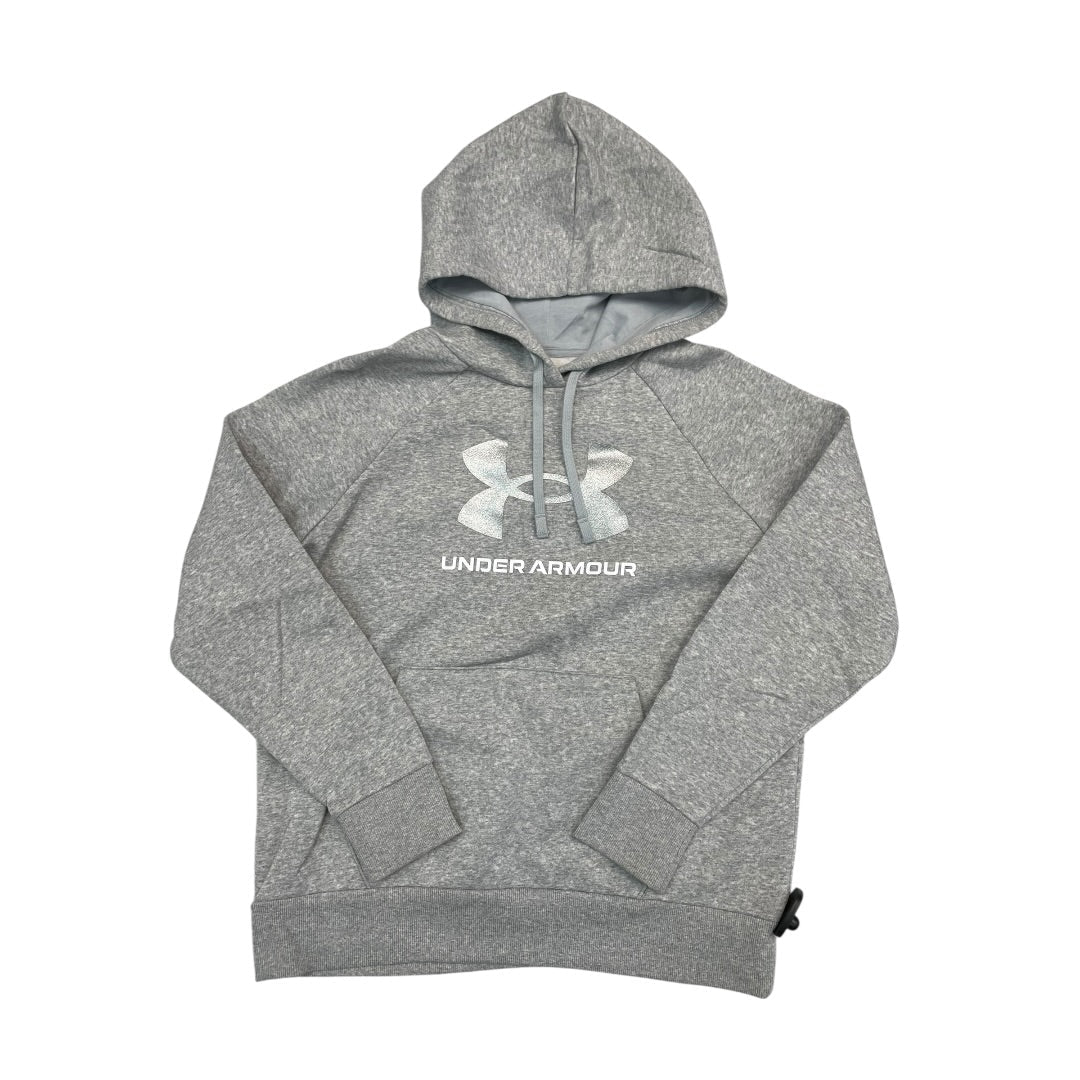 Athletic Sweatshirt Hoodie By Under Armour In Grey, Size:M