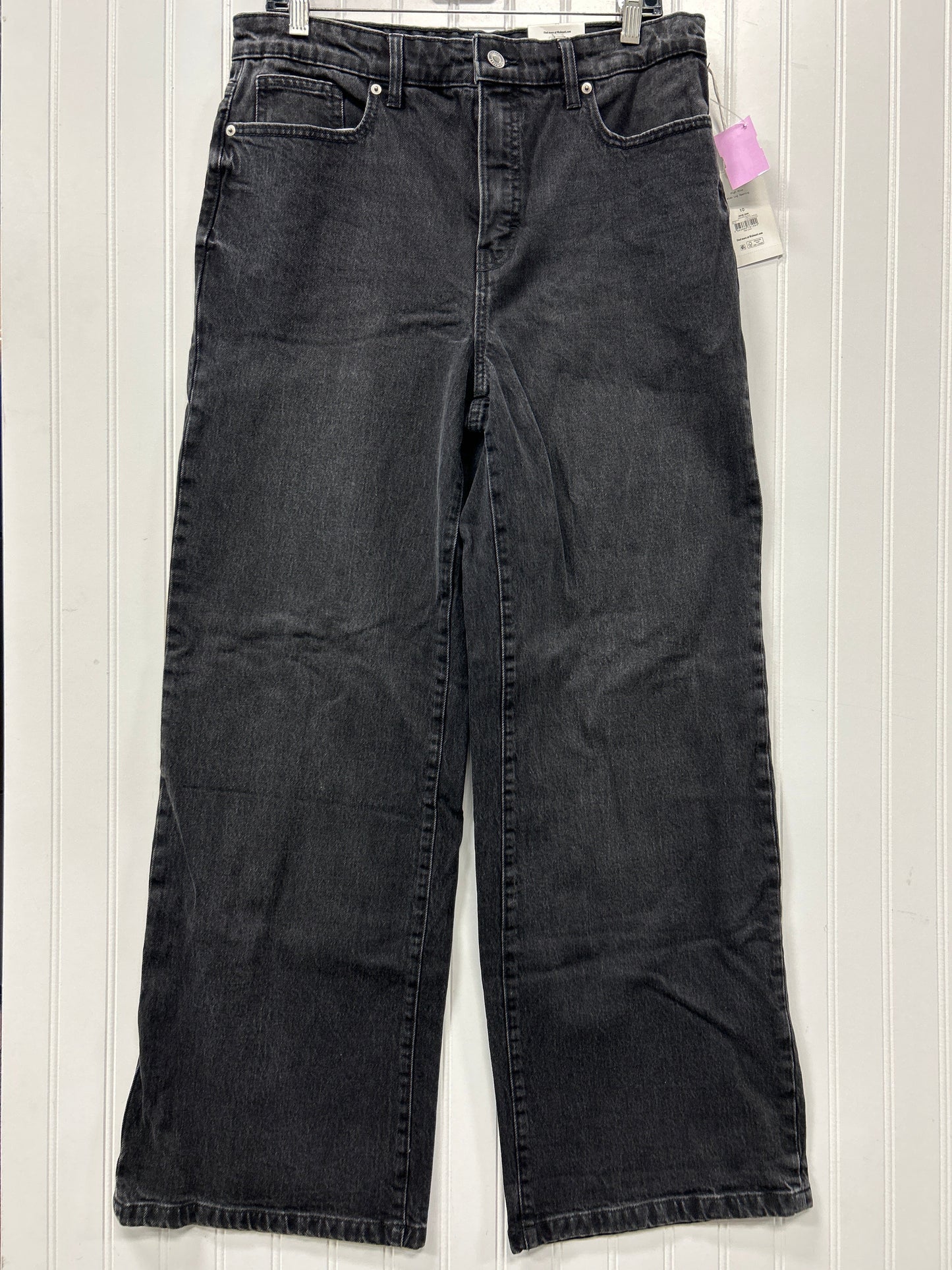 Jeans Wide Leg By Free Assembly In Black Denim, Size:10