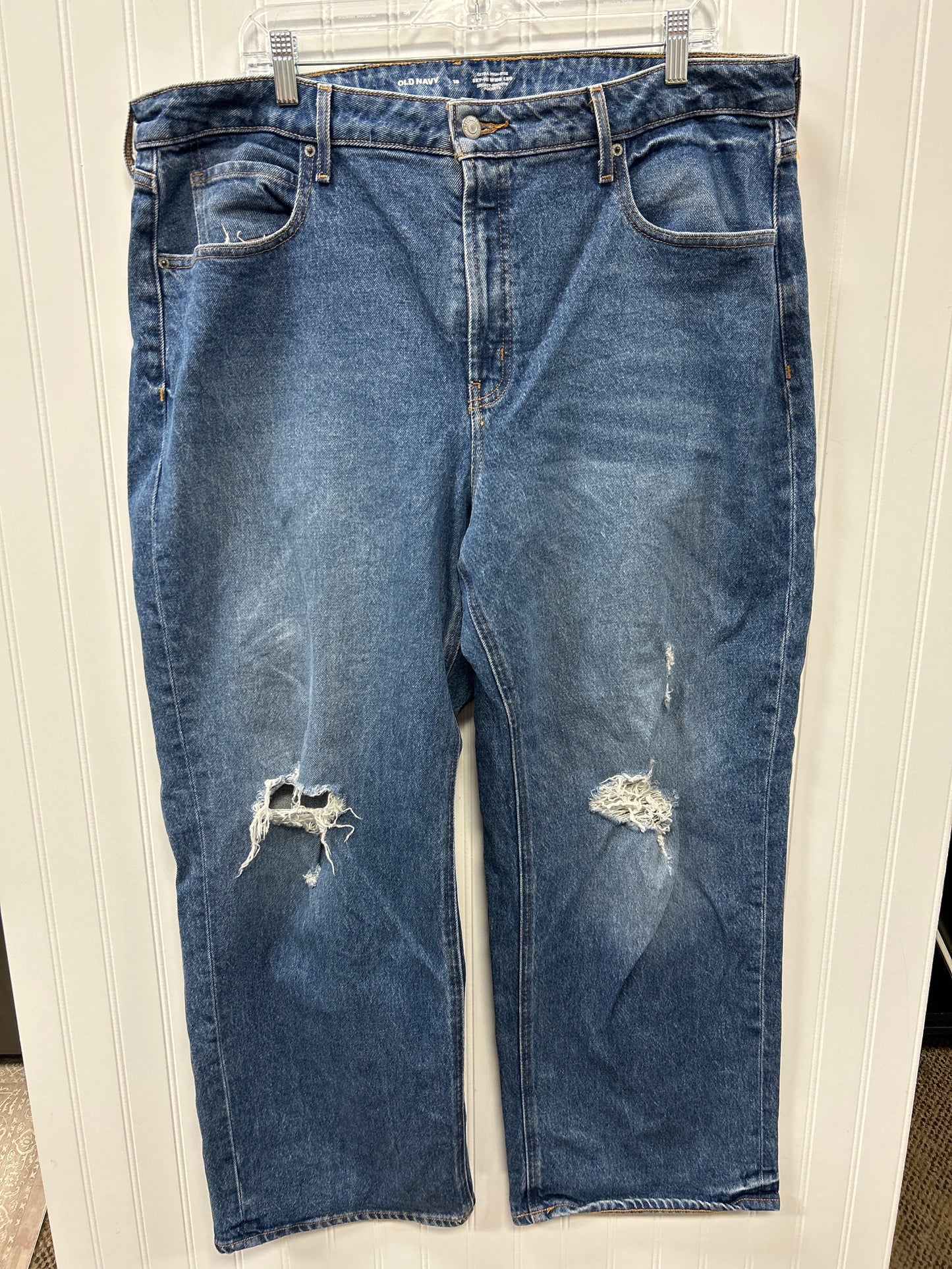 Jeans Wide Leg By Old Navy In Blue Denim, Size:18