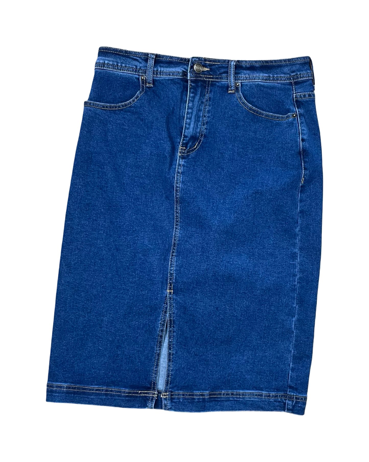 Skirt Midi By Clothes Mentor In Blue Denim, Size:M