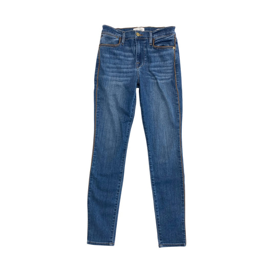 Jeans Skinny By Frame In Blue Denim, Size:2