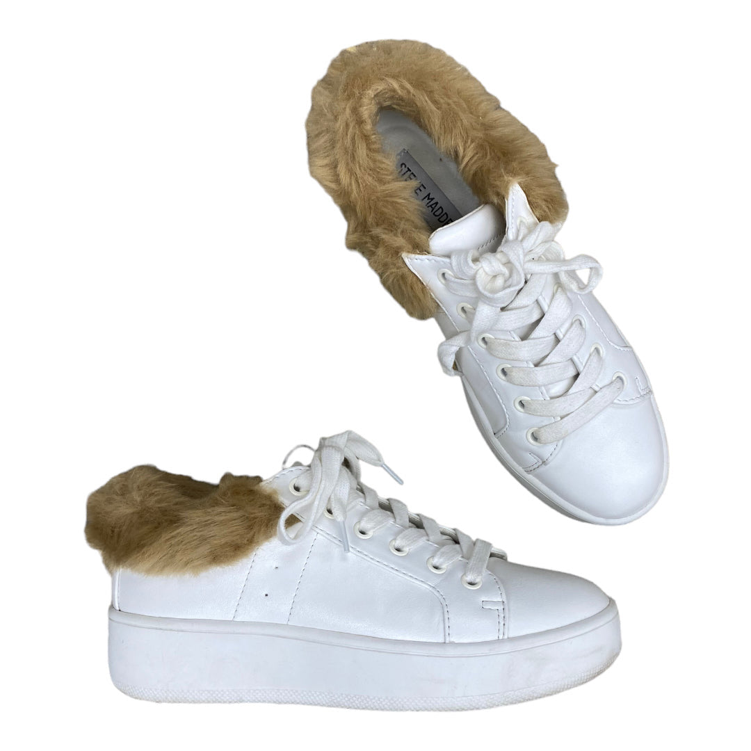 Shoes Athletic By Steve Madden In Tan & White, Size:6.5