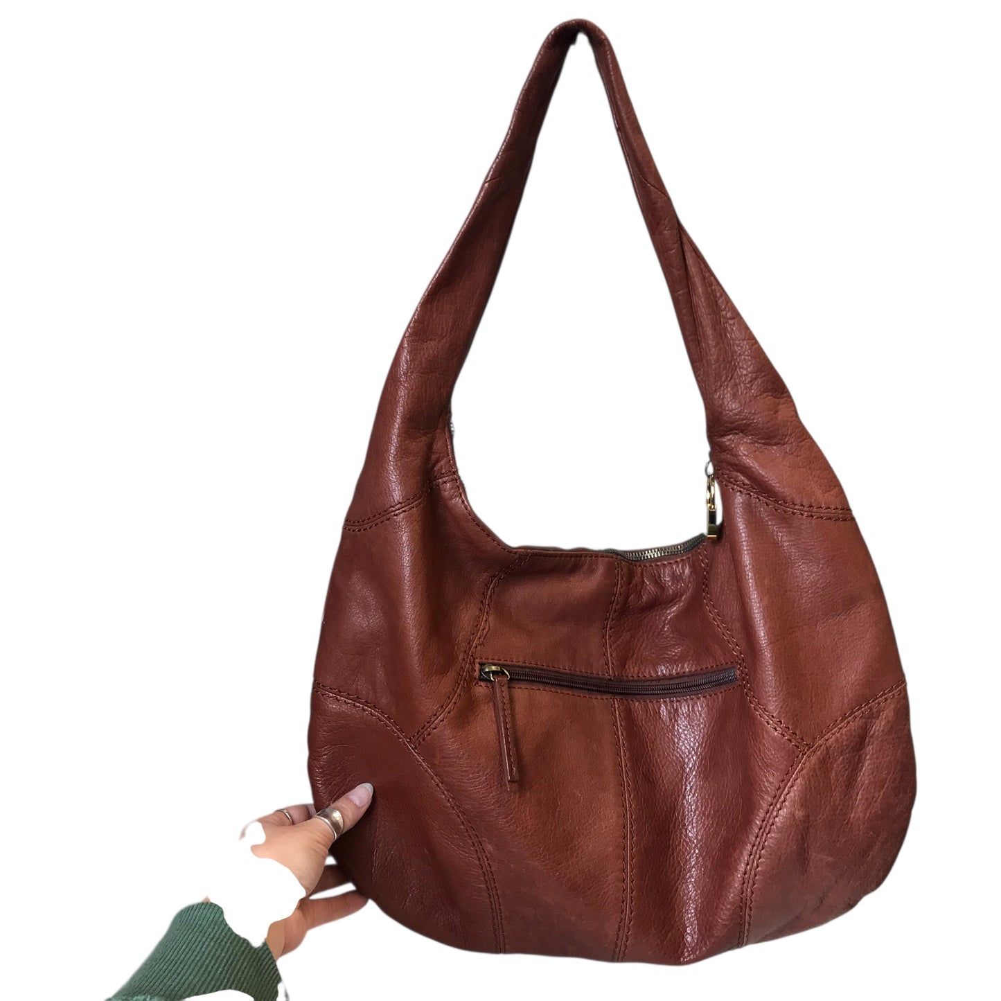Handbag Leather By American Leather In Brown, Size:Large