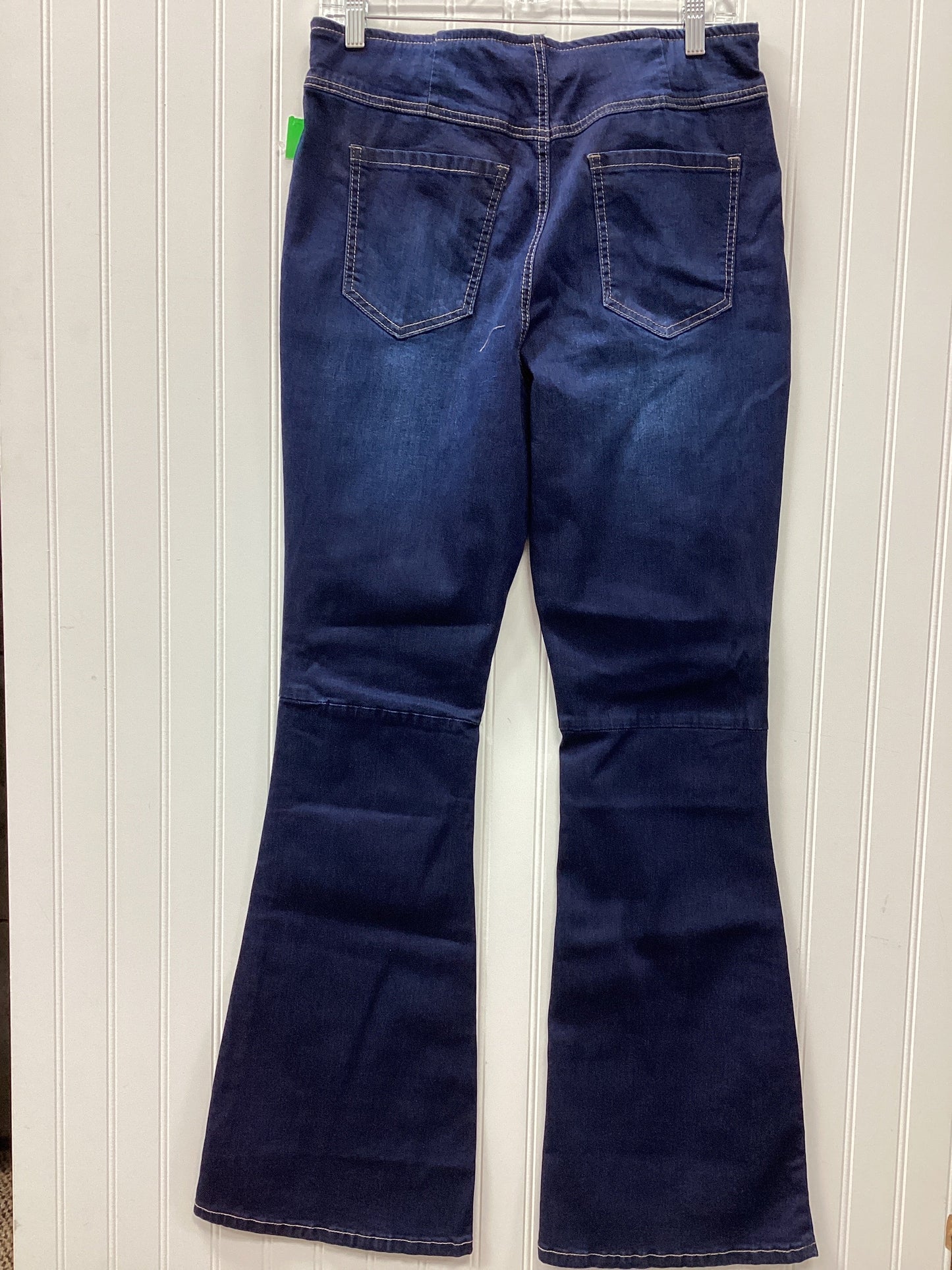 Jeans Flared By Suzanne Betro In Blue Denim, Size:12