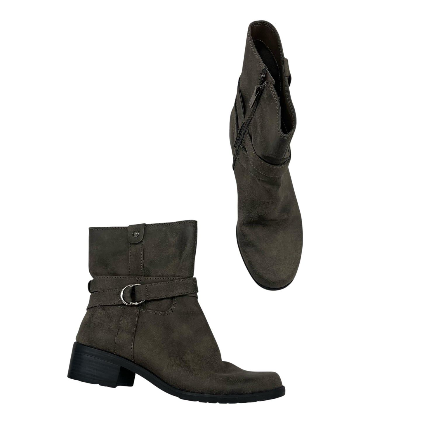 Boots Ankle Flats By Anne Klein In Taupe, Size:8