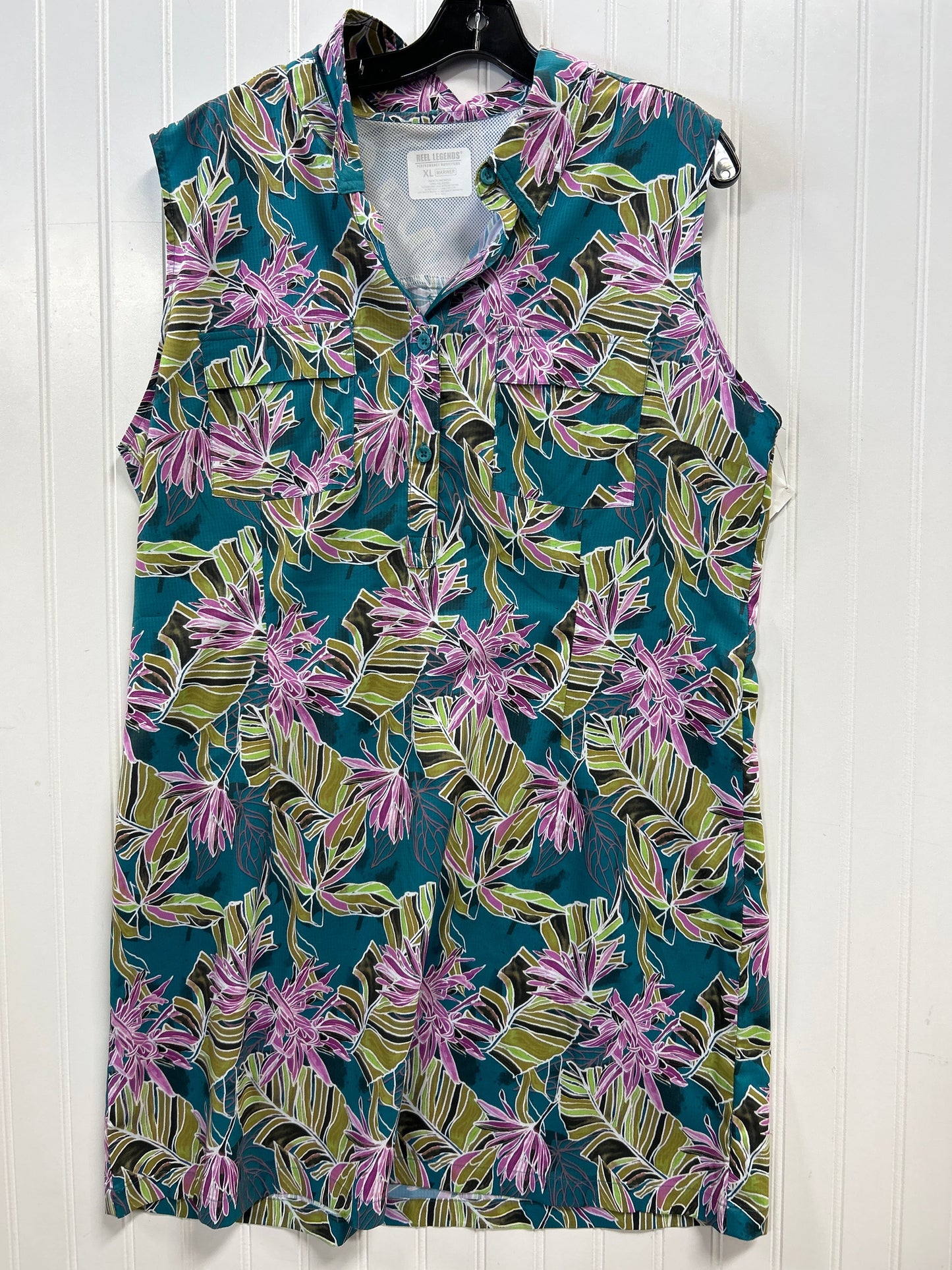 Dress Casual Midi By Reel Legends In Teal, Size:Xl