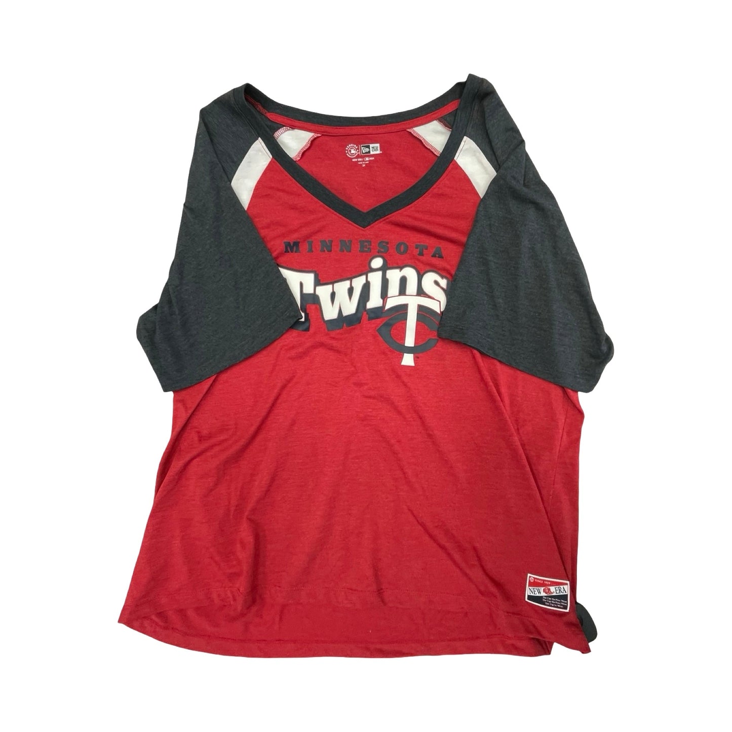 Athletic Top Ss By Genuine Merchandise In Blue Red & White, Size:2X