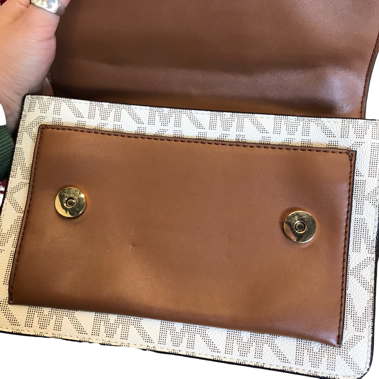 Crossbody Designer By Michael Kors In White, Size:Small