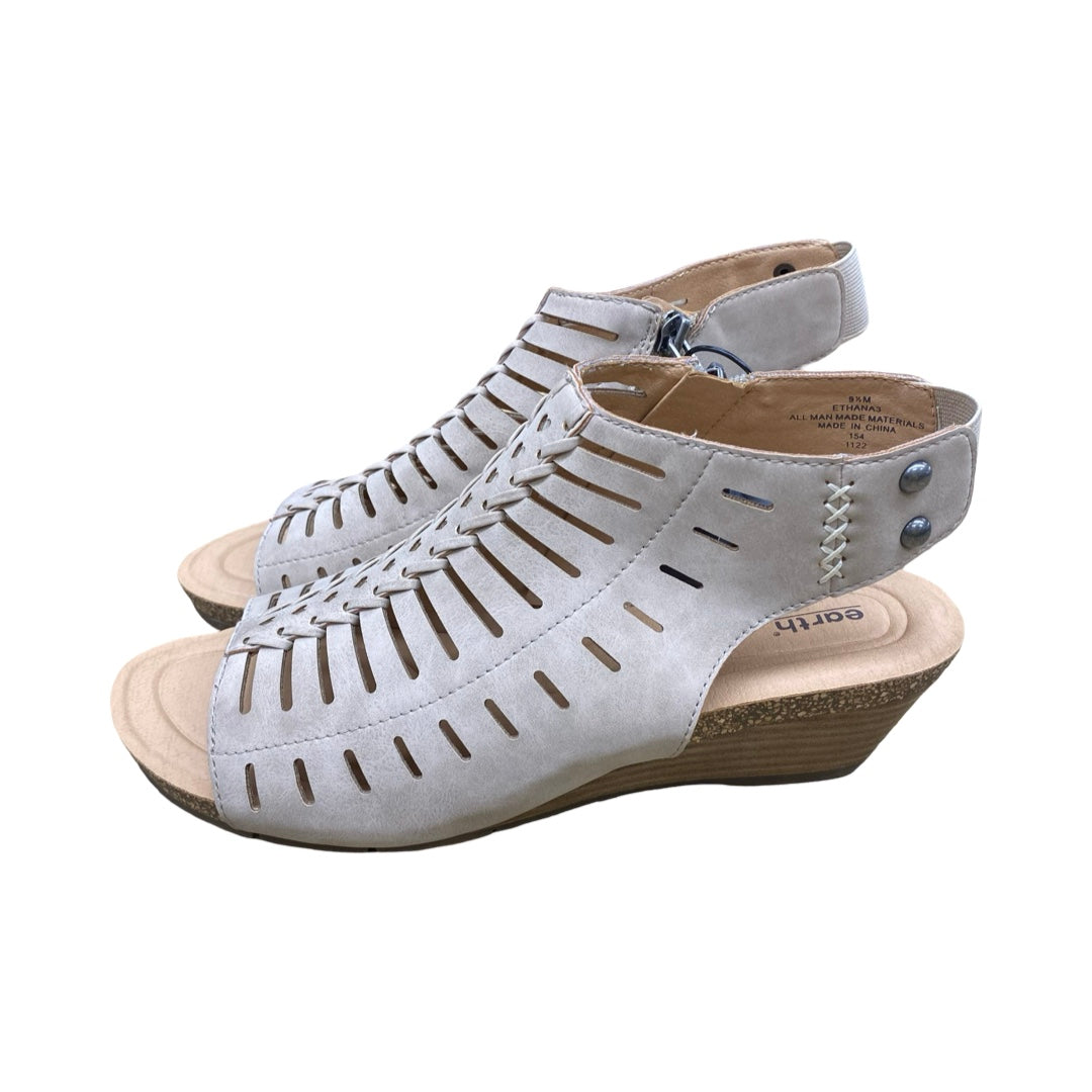Sandals Heels Wedge By Earth In Brown, Size:9.5