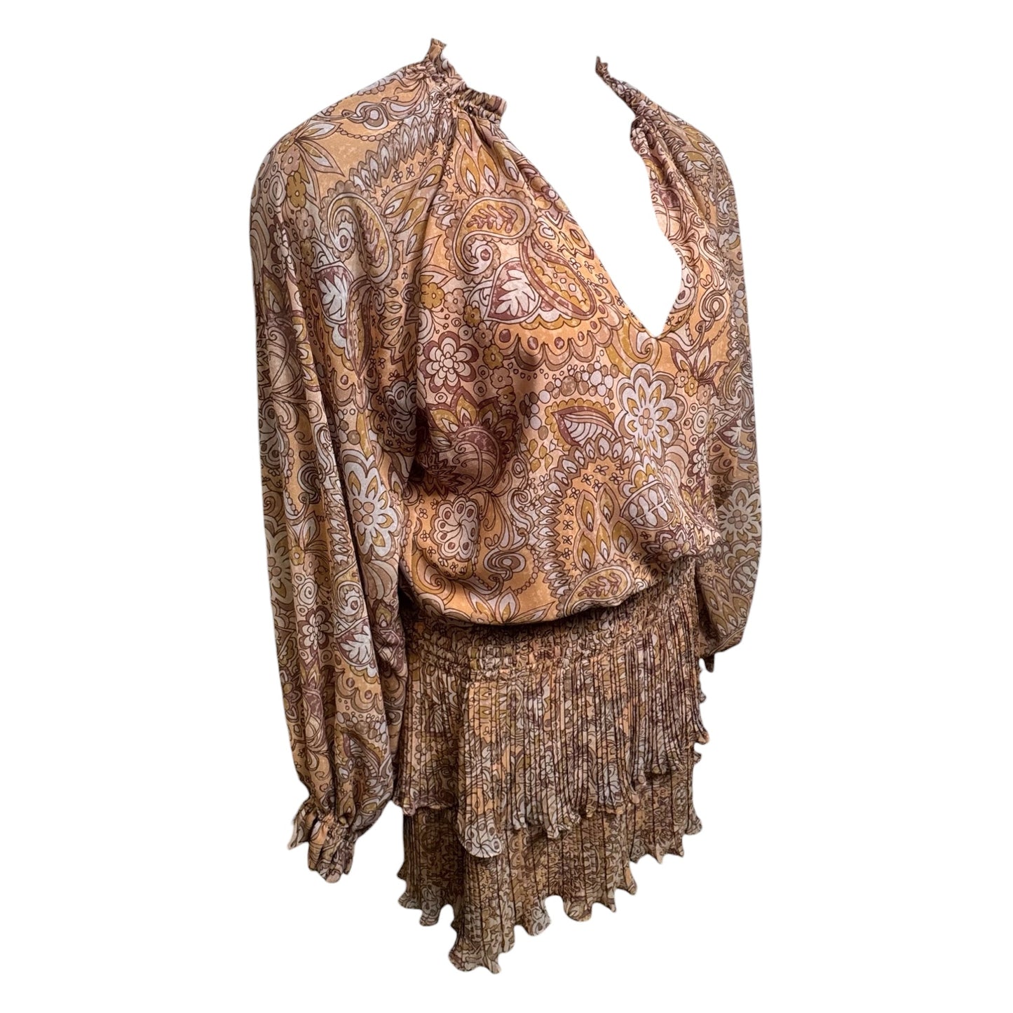 Barron Paisley Long Sleeve Dress By Ramy Brook In In Rose Quartz Combo, Size: M
