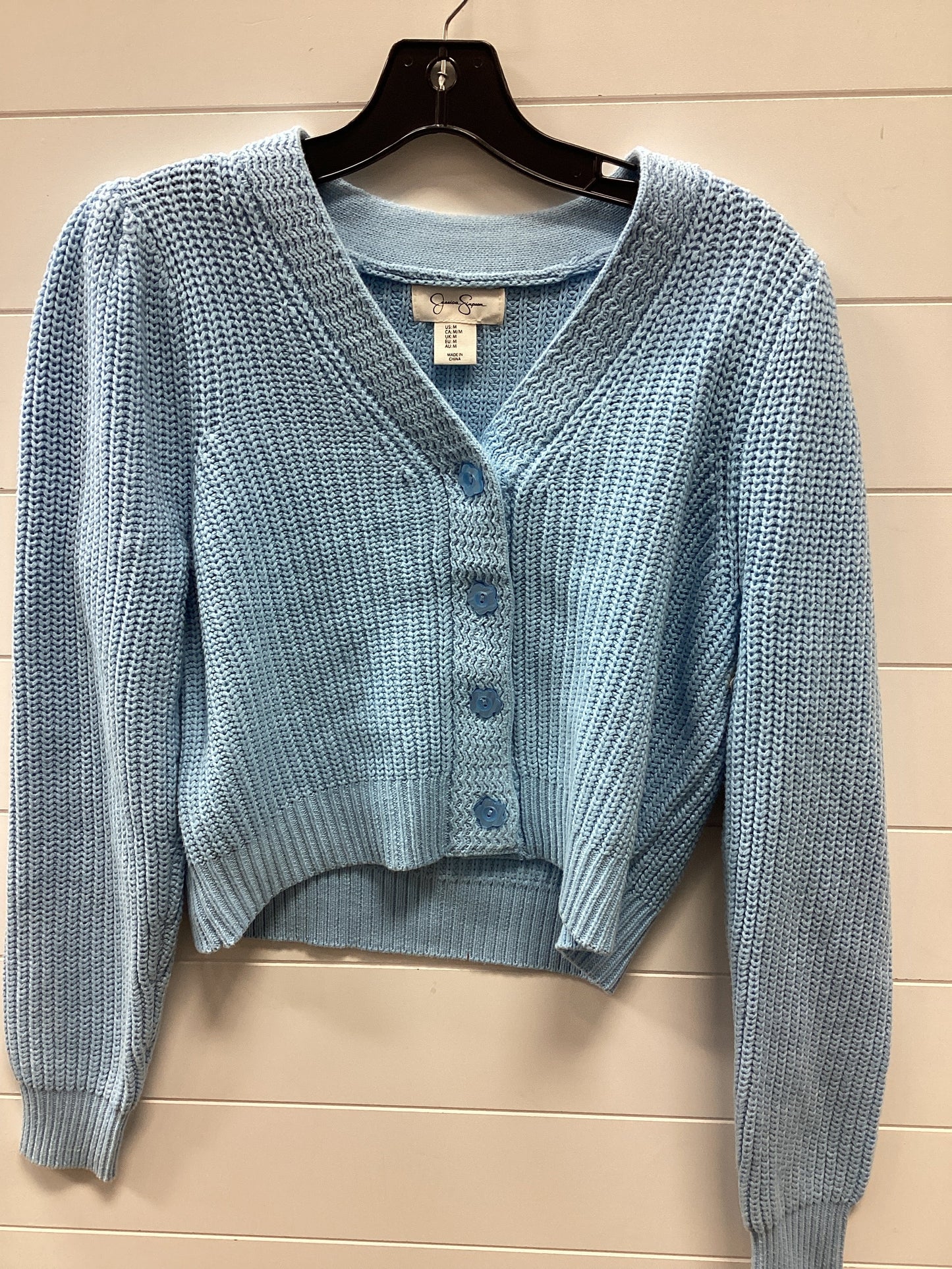 Sweater Cardigan By Jessica Simpson In Blue, Size:M