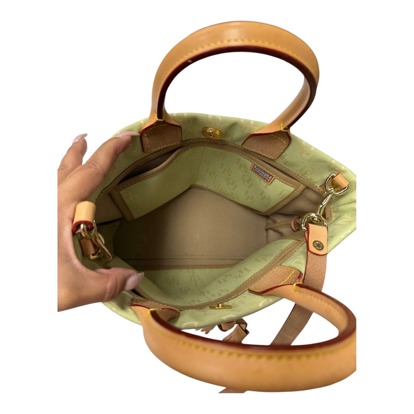 Handbag Designer By Dooney And Bourke In Green, Size:Medium