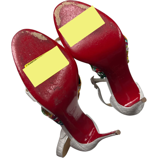 Sandals Luxury Designer By Christian Louboutin In White, Size: 9.5