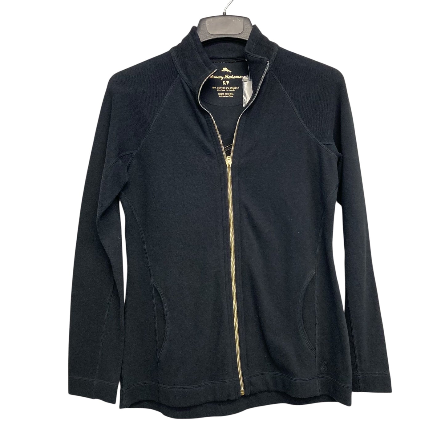 Athletic Jacket By Tommy Bahama In Black & Gold, Size:S