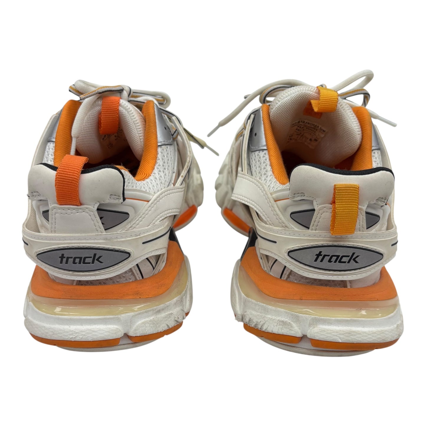 Shoes Luxury Designer By Balenciaga In Orange & White, Size:9.5