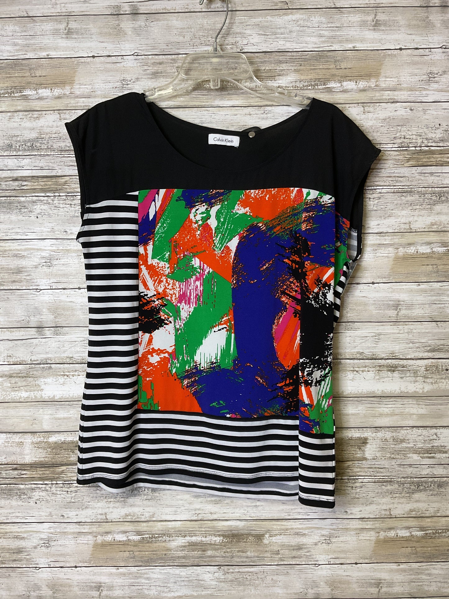 Top Ss By Calvin Klein In Striped Pattern, Size:Xl