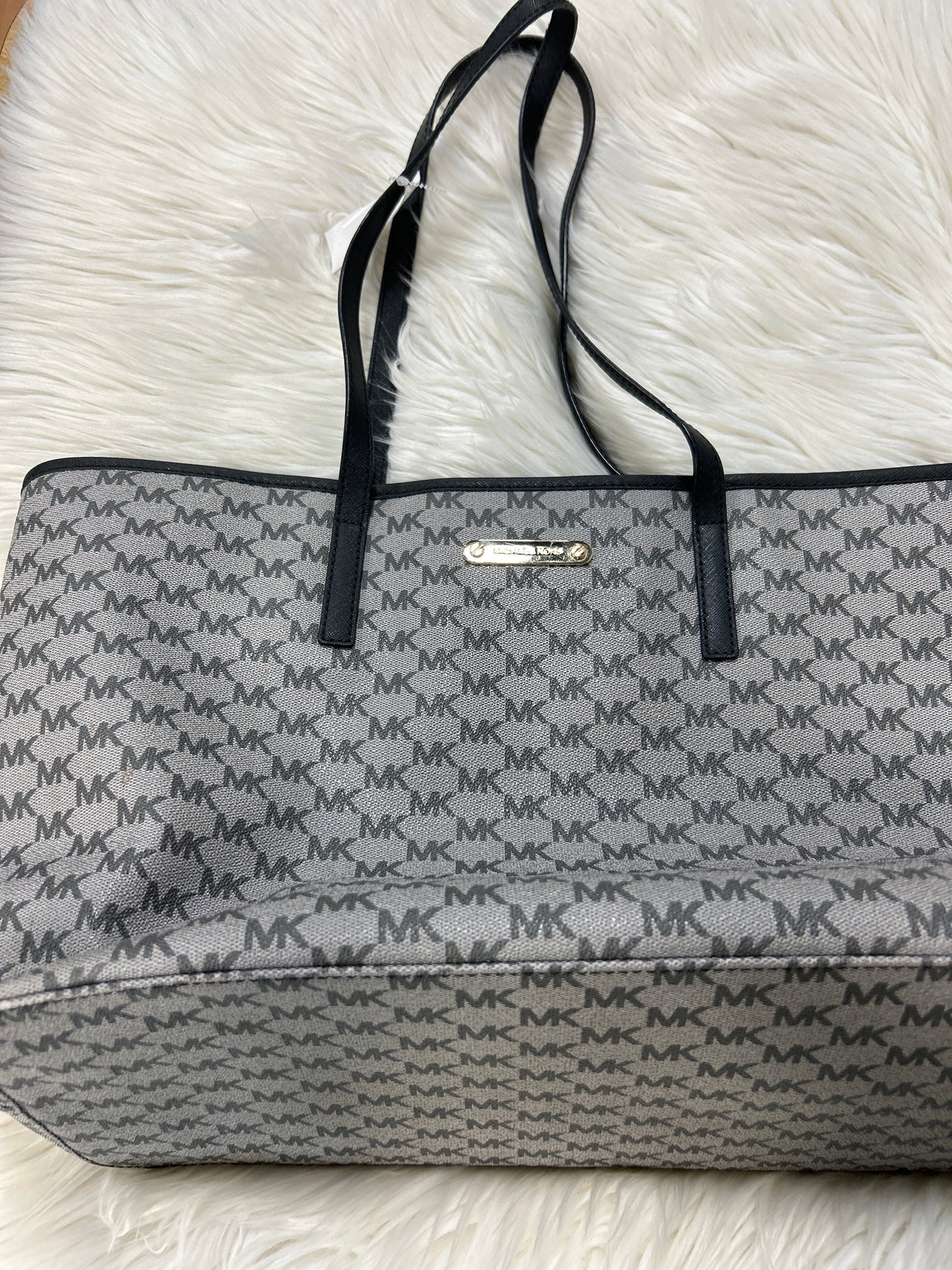 Tote Designer By Michael Kors In Grey, Size:Large