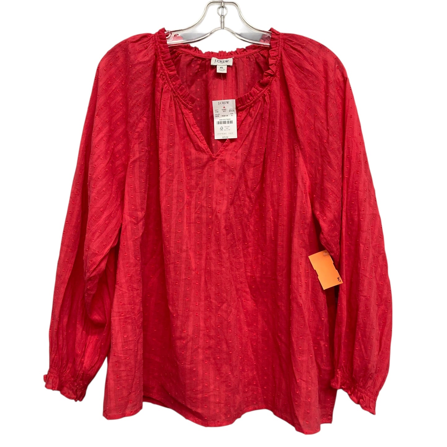 Top Ls By J. Crew In Red, Size:Xl