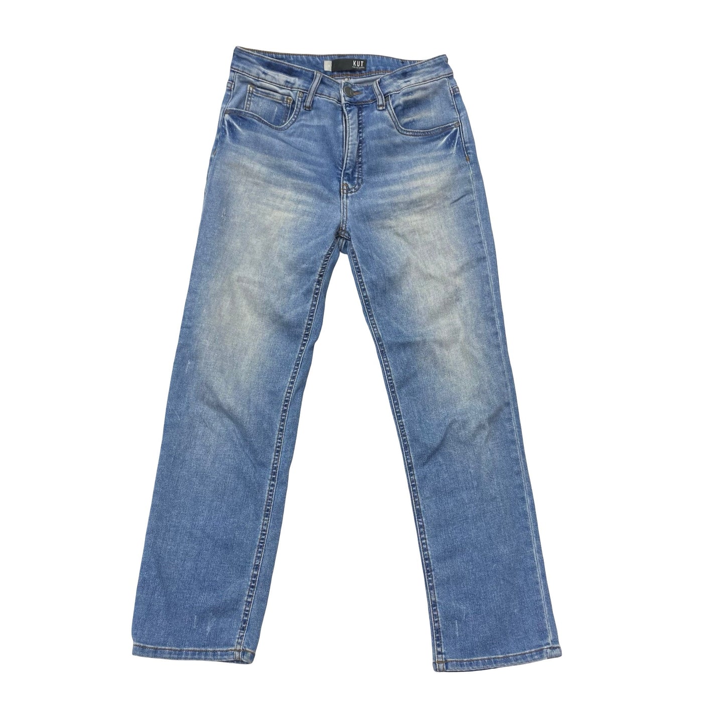 Jeans Straight By Kut In Blue Denim, Size:4