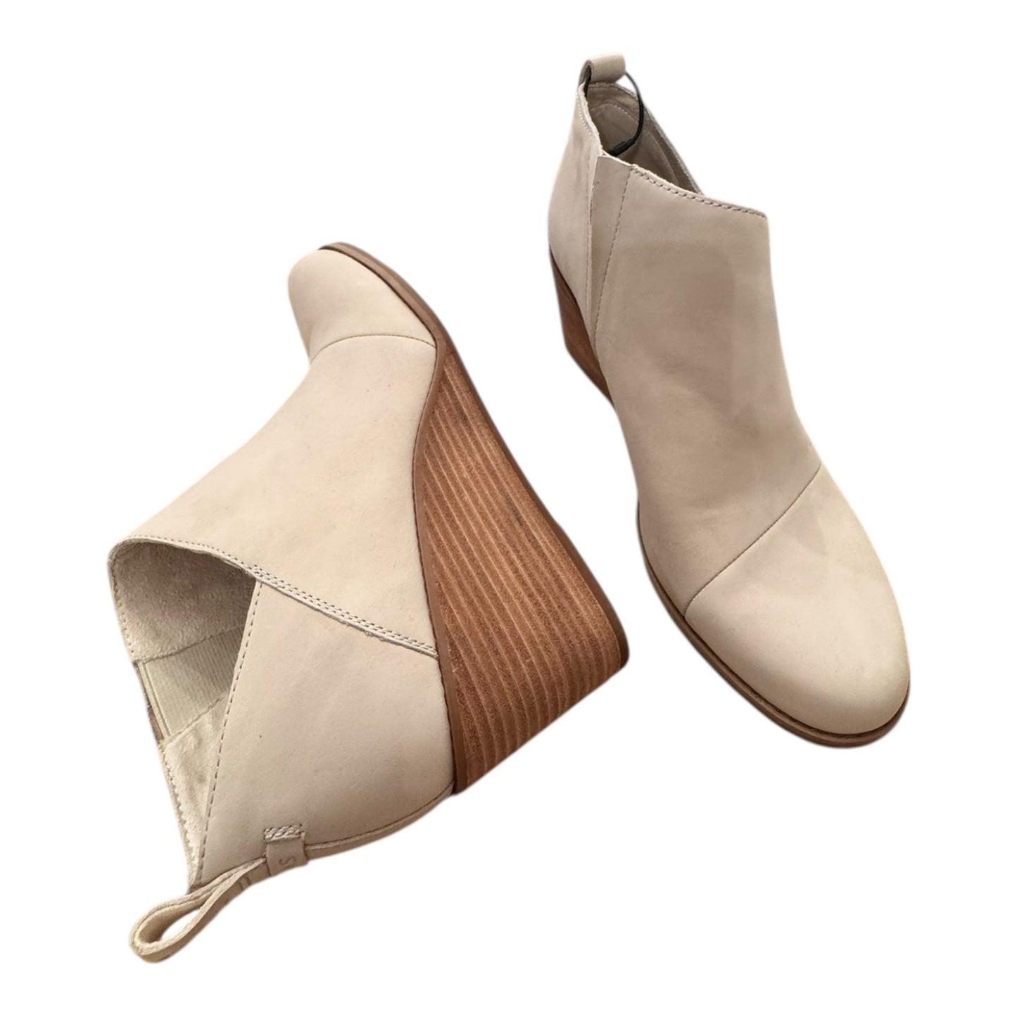 Boots Ankle Heels By Toms In Cream, Size:10