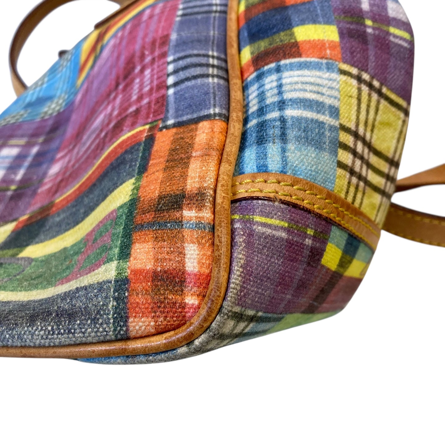 Handbag Designer By Dooney And Bourke In Plaid Pattern, Size:Medium