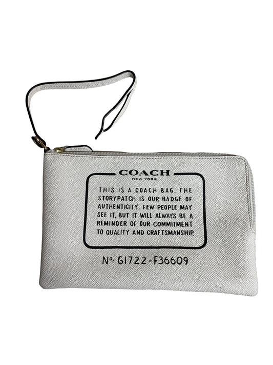 Wristlet Designer By Coach In Black & Cream, Size:Medium