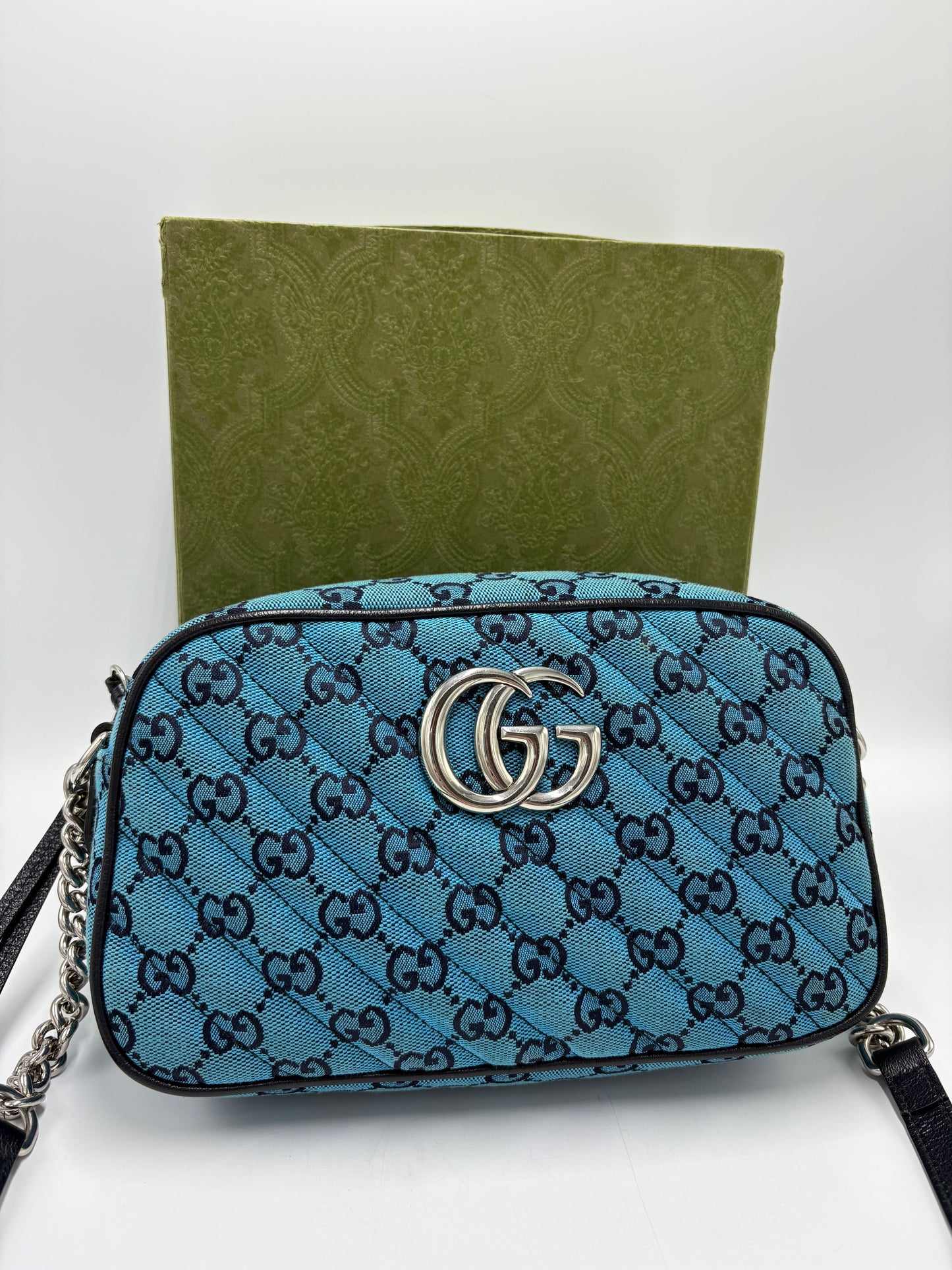 Gucci Monogram Marmont Luxury Handbag in Limited Edition Blue