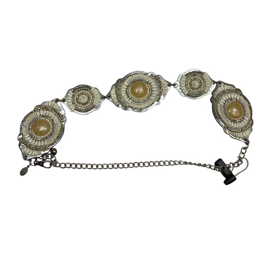 Belt By Chicos In Cream & Silver