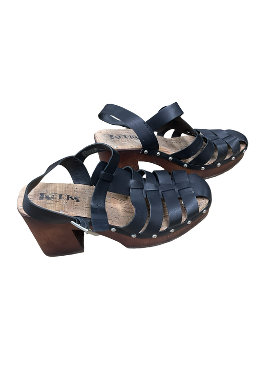 Sandals Heels Platform By Korks In Black, Size:10
