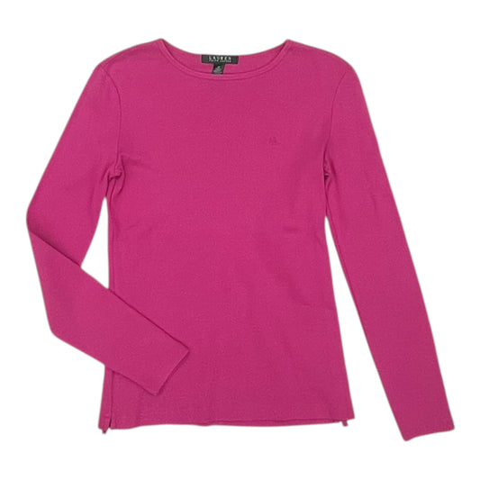 Top Ls Basic By Lauren By Ralph Lauren In Pink, Size:Xs