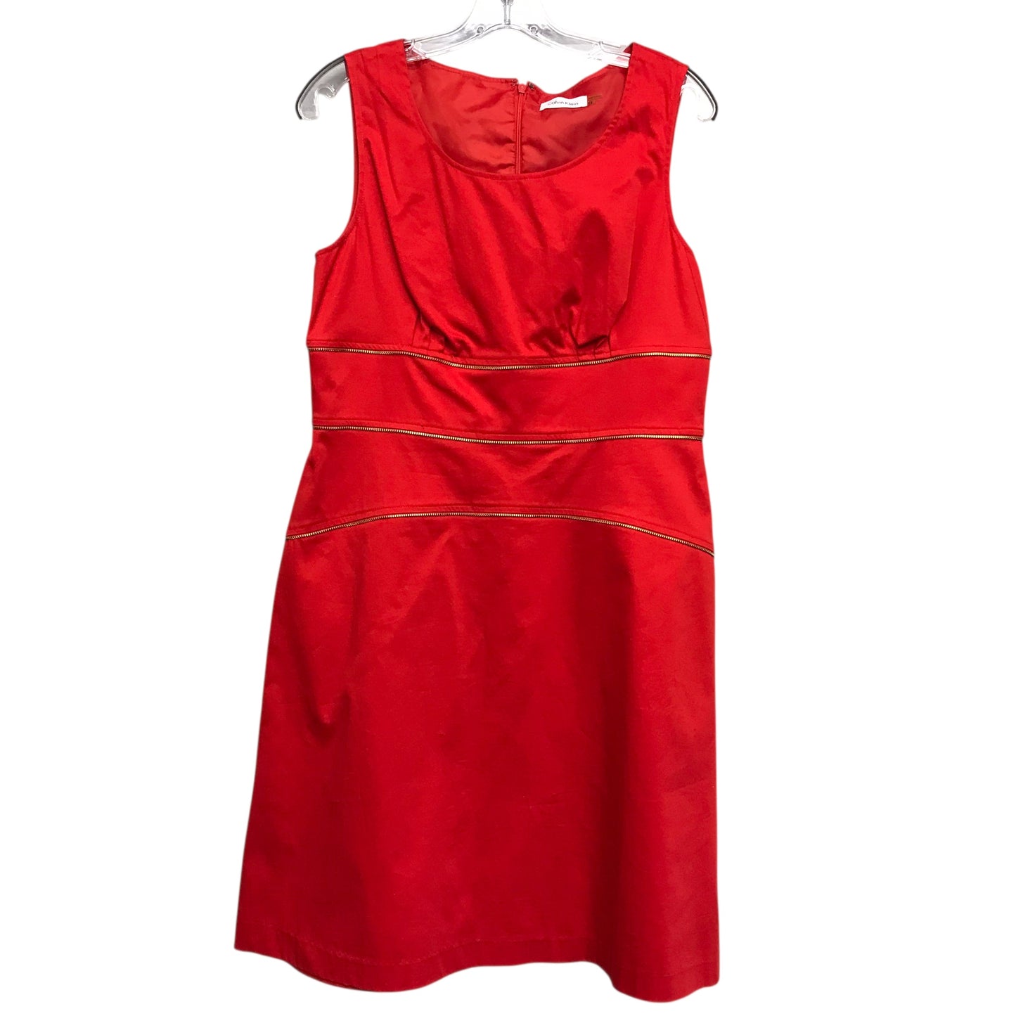Dress Party Midi By Calvin Klein In Red, Size:L