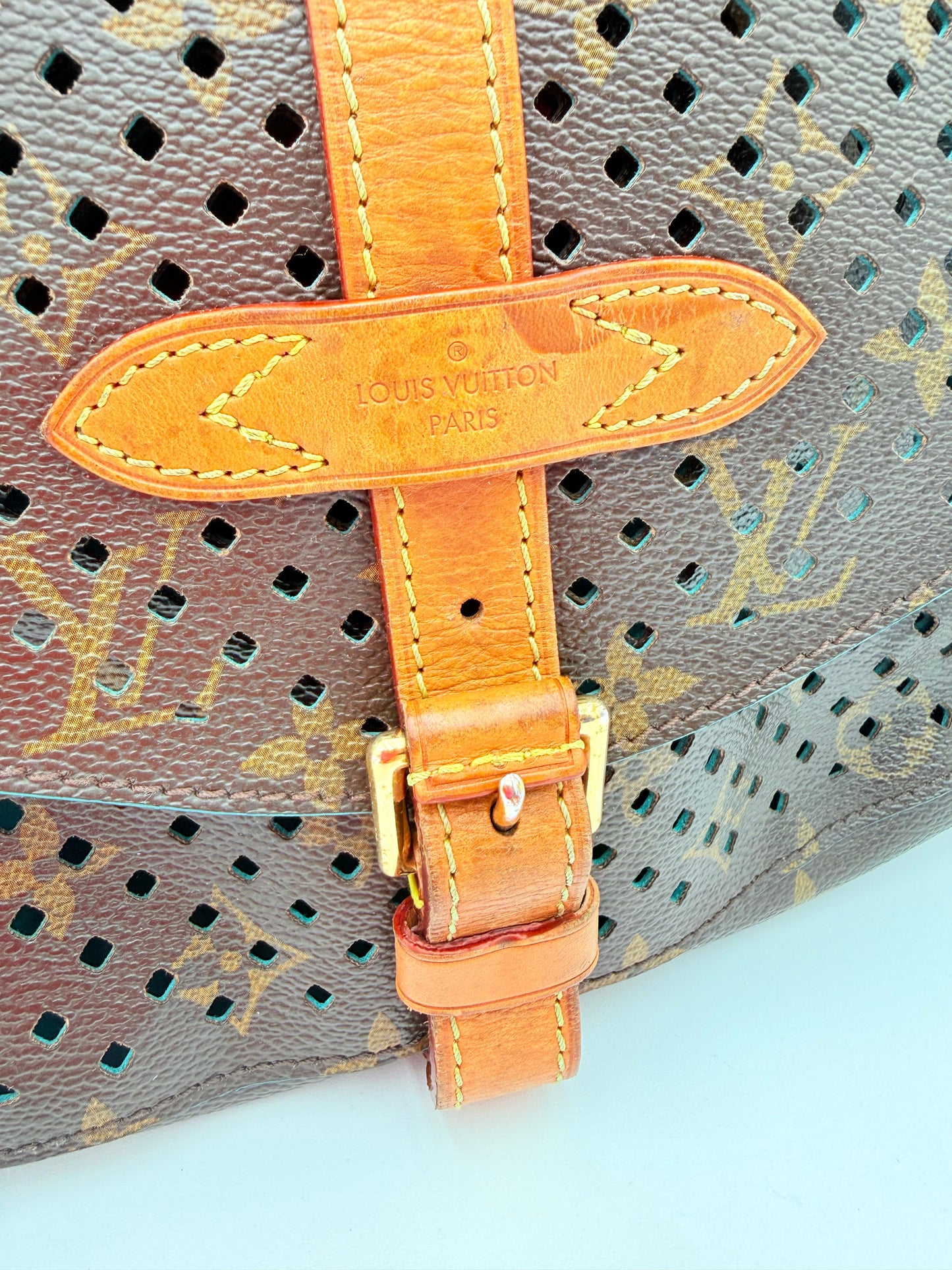 Crossbody Luxury Designer By Louis Vuitton In Blue & Brown, Size:Medium