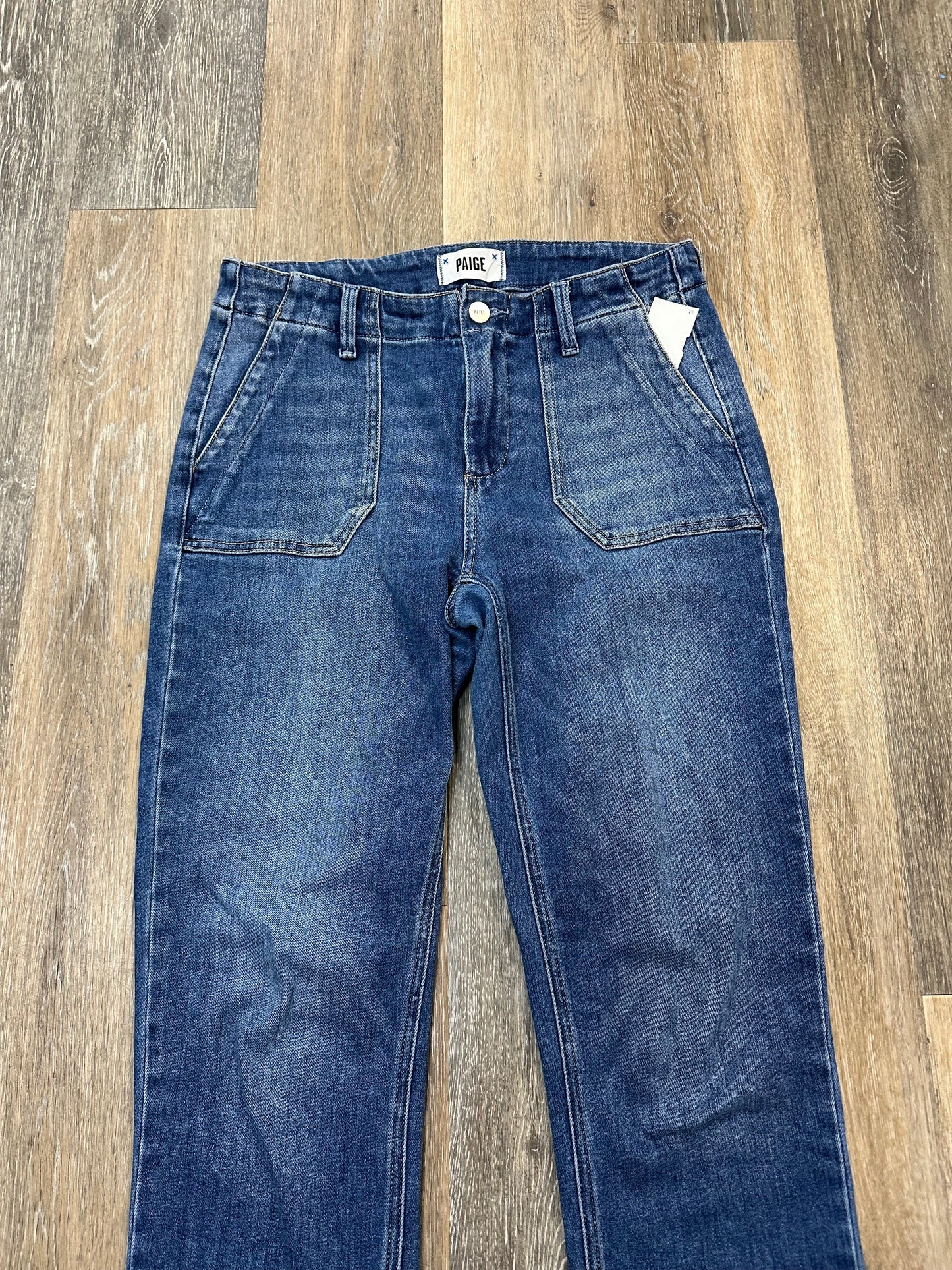 Jeans Straight By Paige In Blue Denim, Size: 4