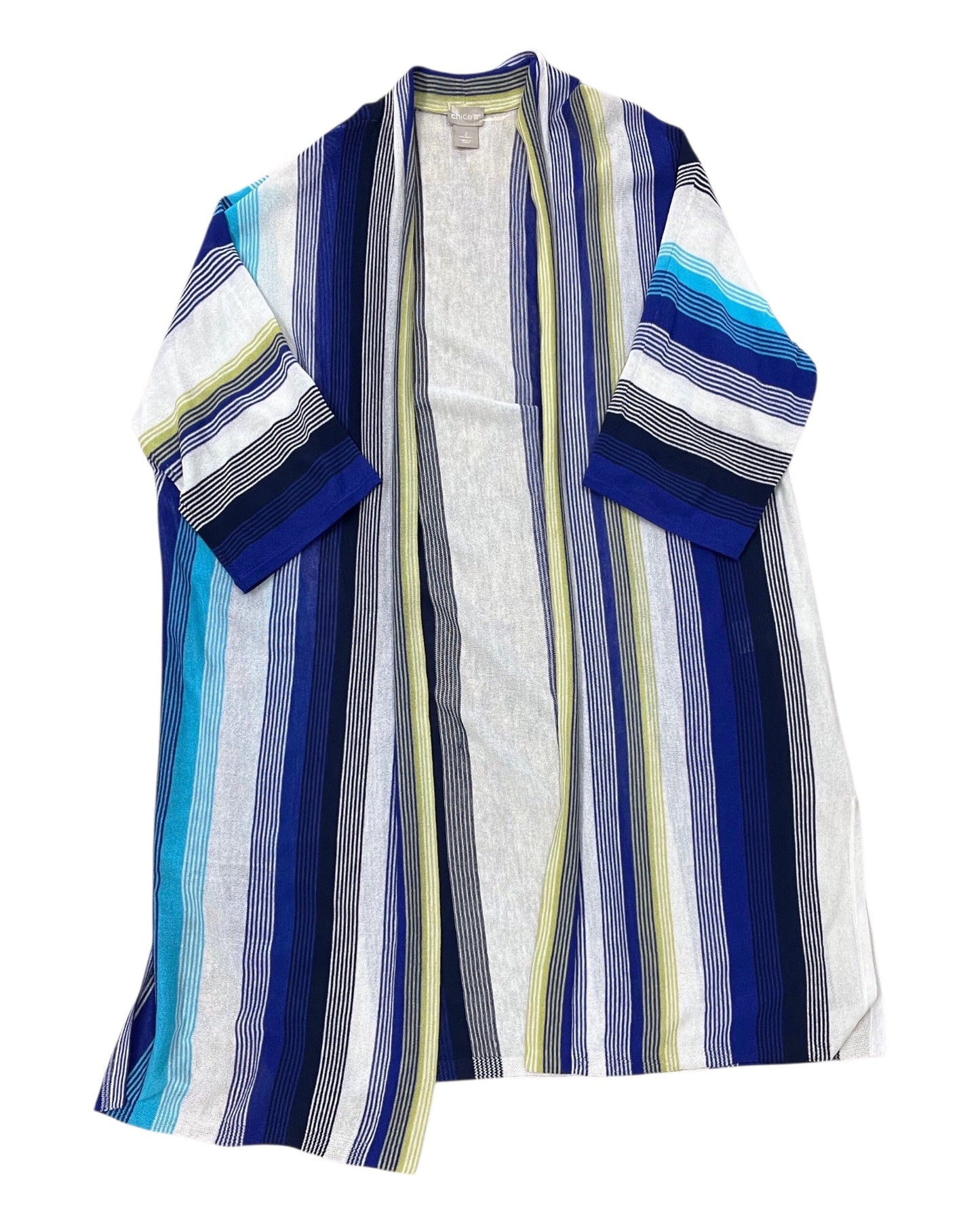 Cardigan By Chicos In Blue & White, Size:L