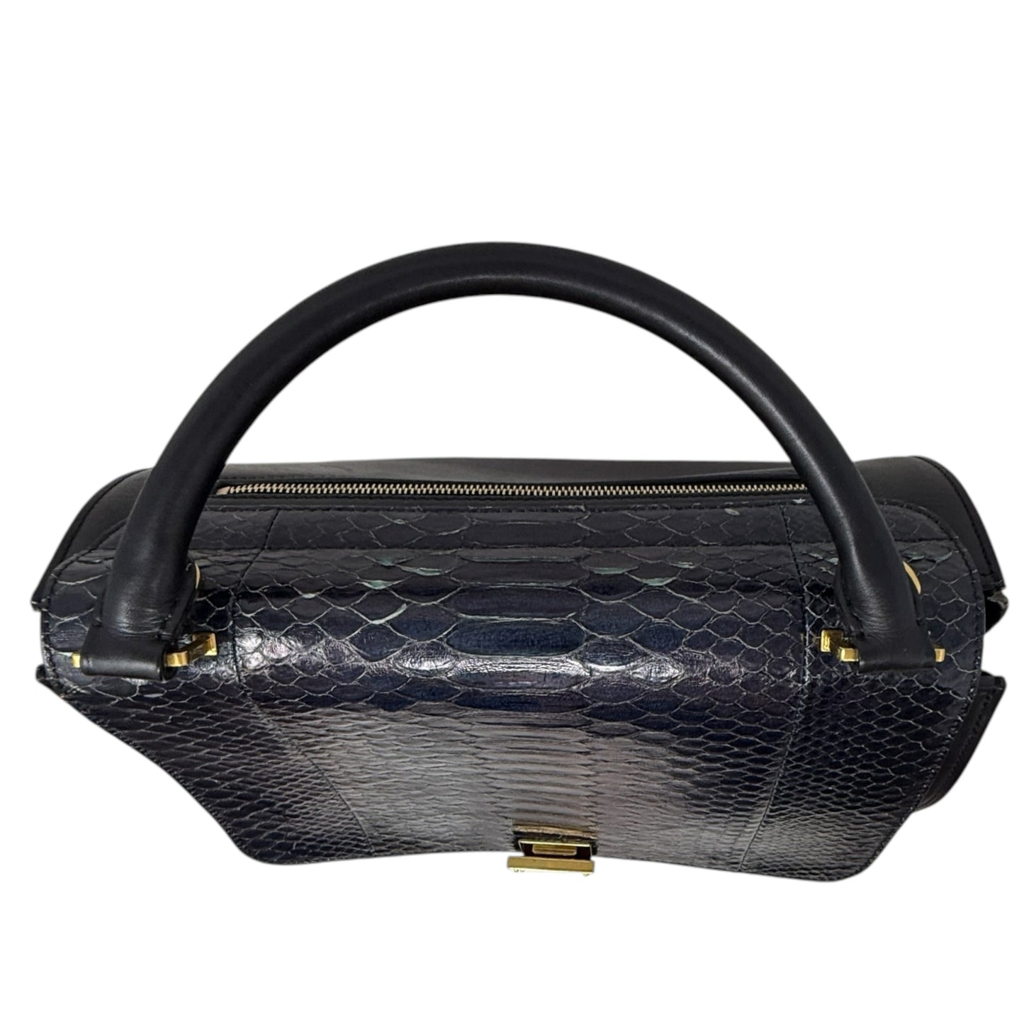 Python & Brown Suede Trapeze Bag Luxury Designer Label By Celine, Size: Large